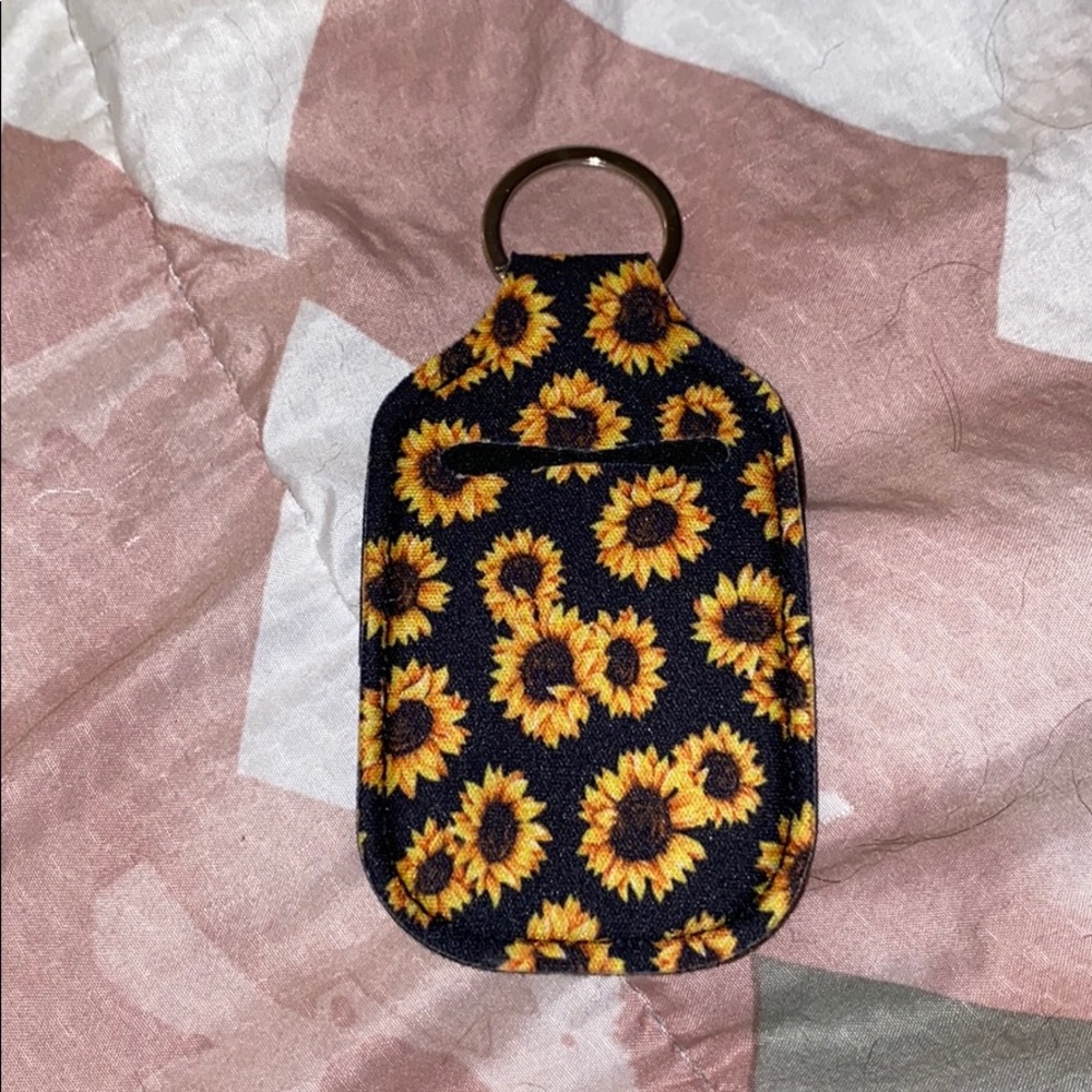 Sunflower chapstick holder keychain